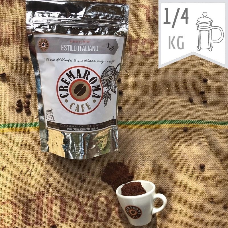Café Estilo Italiano Molido Prensa | Tienda Cremaroma Café